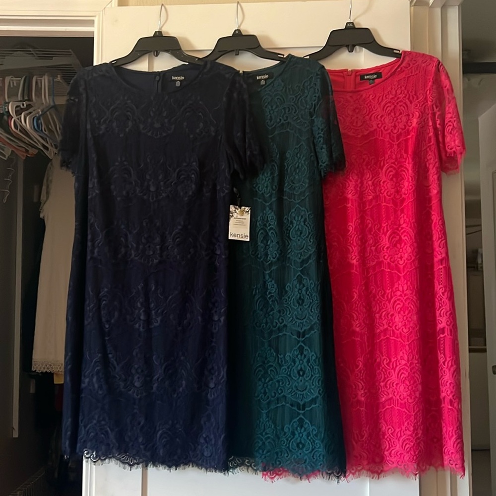 Kenzie. Blue size 14 BNWT. Green size 14, Pink size 16 and is BN without tags